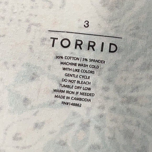 Torrid Floral Geometric Pull-on Pencil Skirt Teal Orange Stretchy Plus Size 3X - Picture 4 of 5